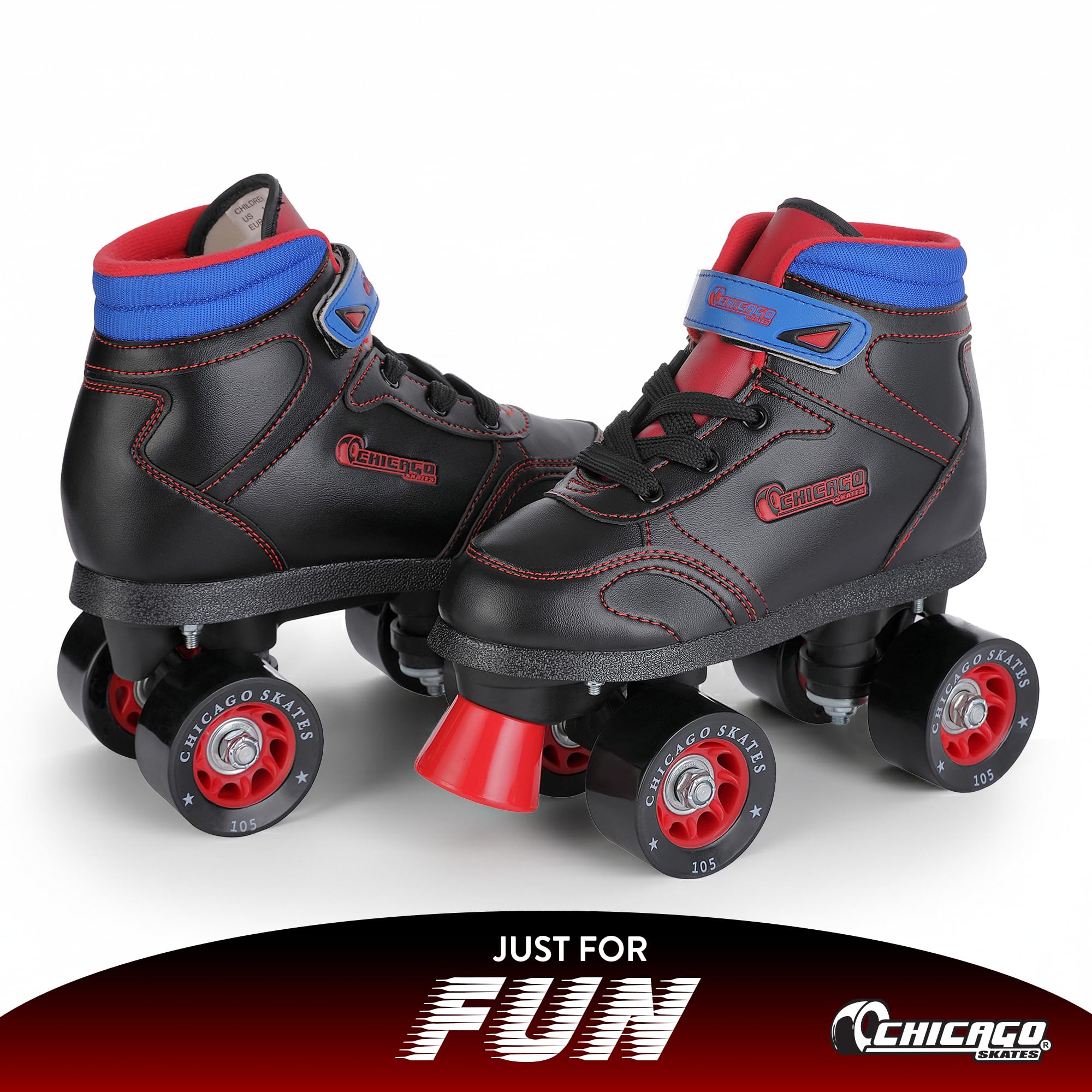 Chicago Skates close-up of 60mm wheel and bearing for smoother rides