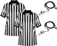 Chicingyou front view referee shirt showing classic stripes and professional look for authority