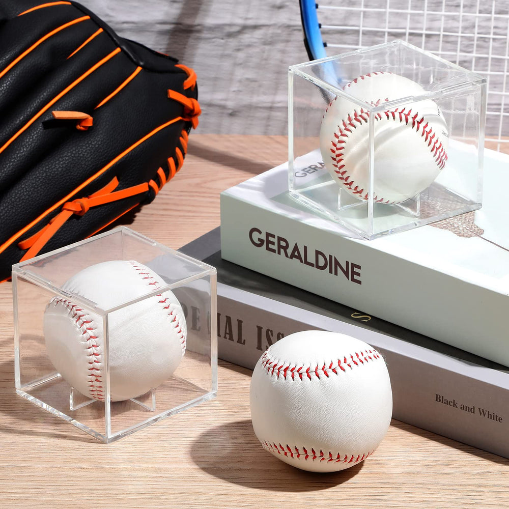 Chivao cube beside a baseball for scale showing 3.15-inch fit and correct size for official balls