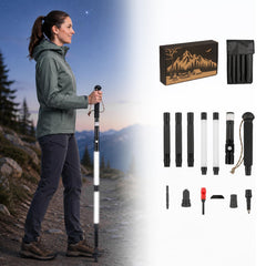 Chiyhshaa trekking pole front view showing full-length support and balance benefit