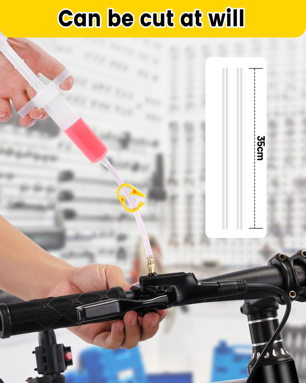 CHUMXINY hoses and scale showing two 35 cm hoses for flexible routing