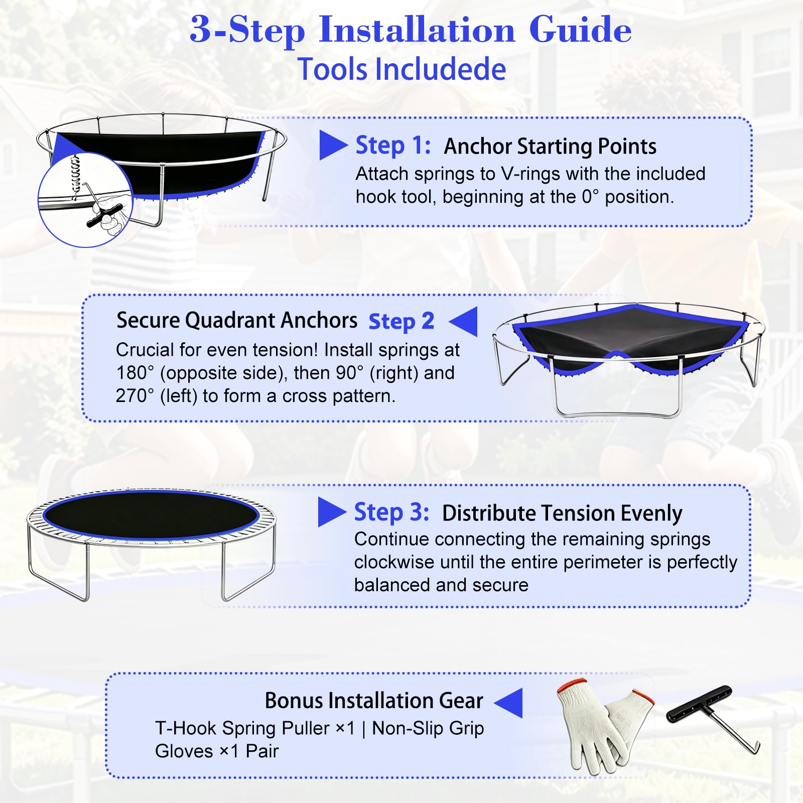 CIDNN included T-hook and gloves kit making safer, easier spring installation