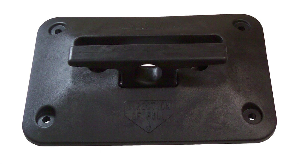 CIPA cleat seat on dock with hand for scale showing compact footprint and universal fit