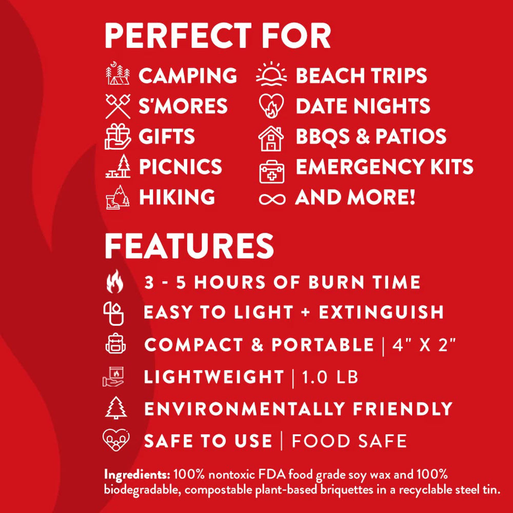 CITYBONFIRES used as a camping stove beside cookware showing emergency cooking capability