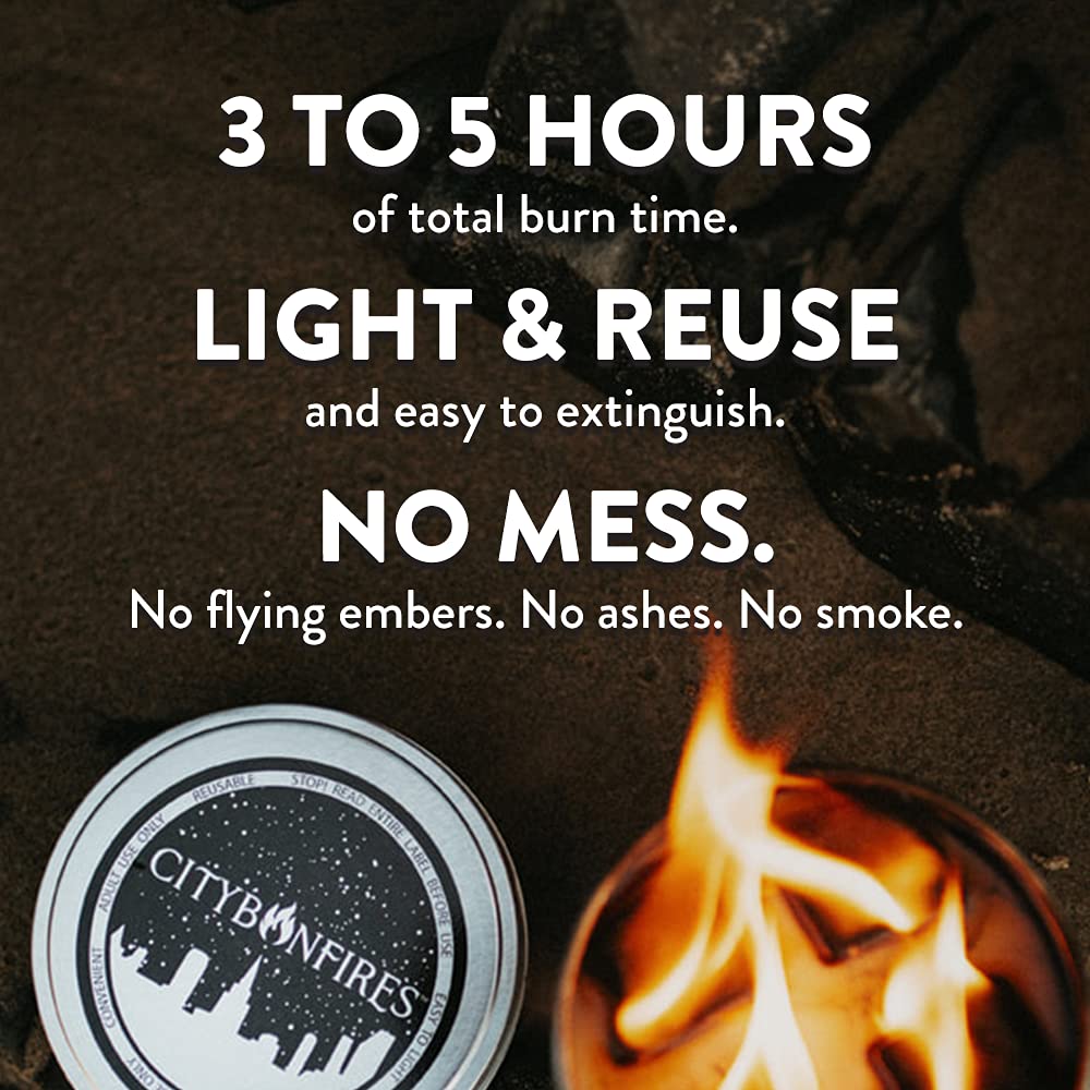 CITYBONFIRES tabletop pit in use roasting s'mores demonstrating food-safe flame for family fun