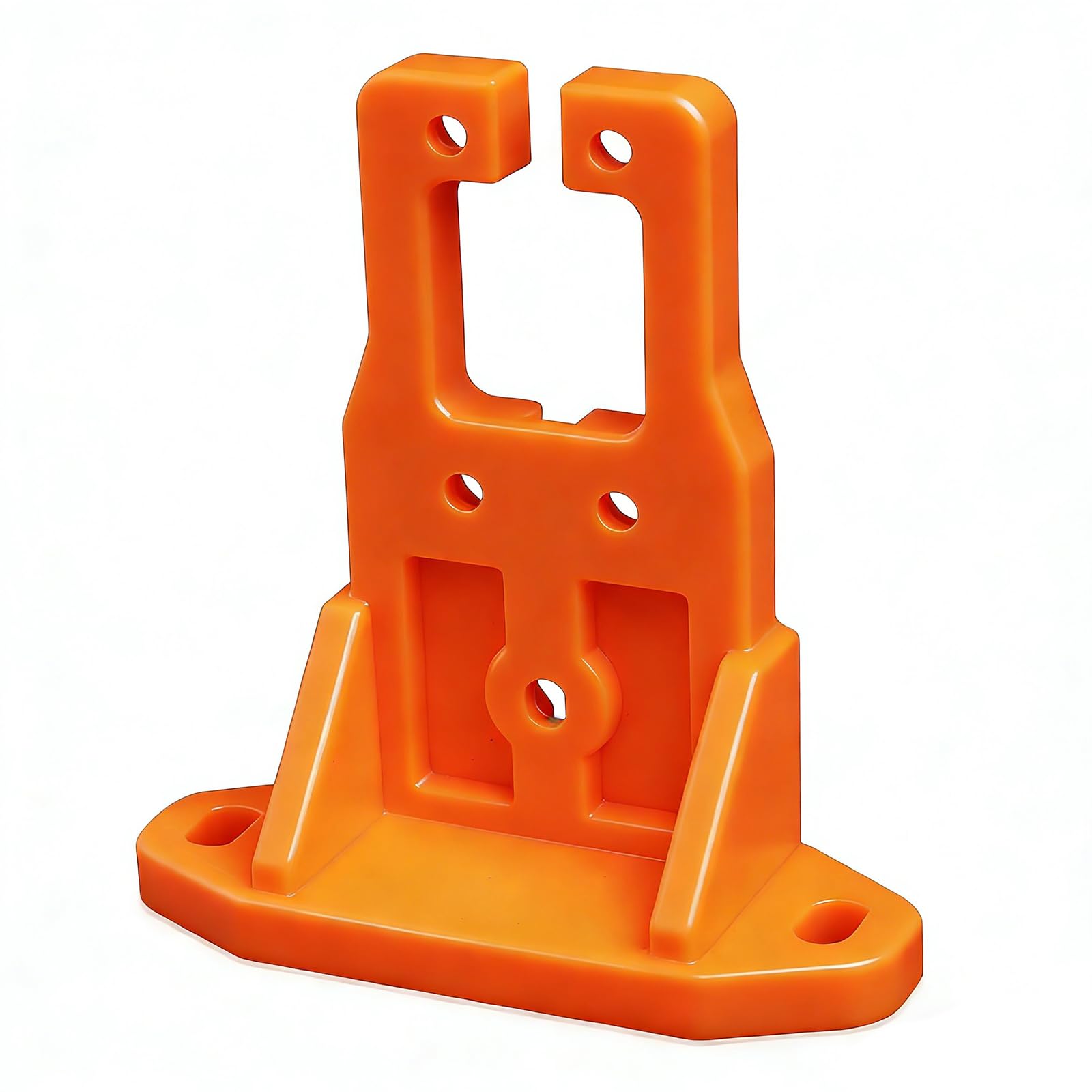 Ciuouient front view orange bracket shows simple one-piece mounting benefit