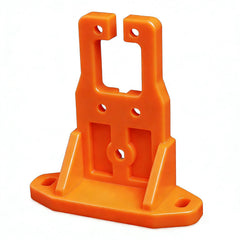 Ciuouient front view orange bracket shows simple one-piece mounting benefit