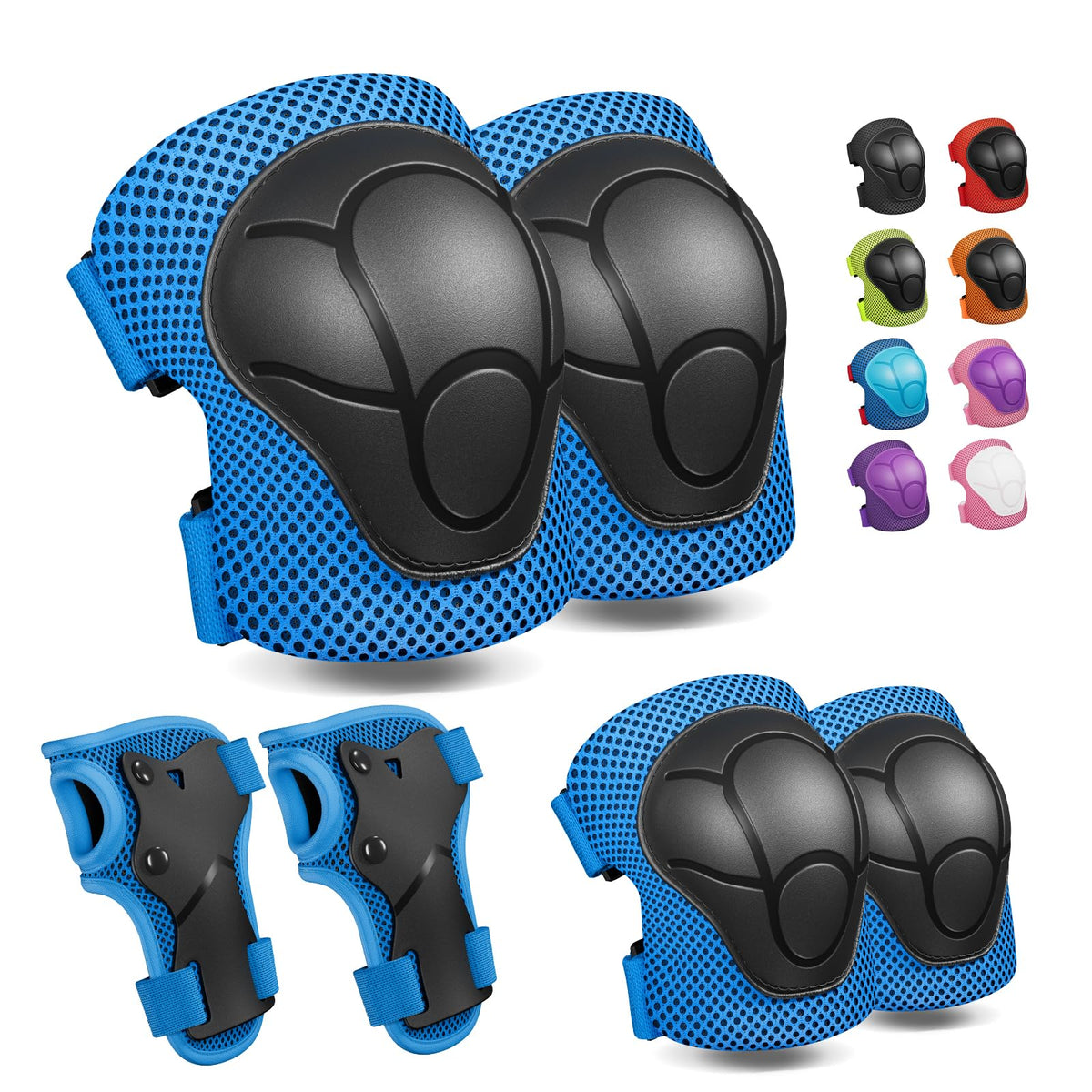 CKE front view of blue M pads showing full set and quick identification benefit