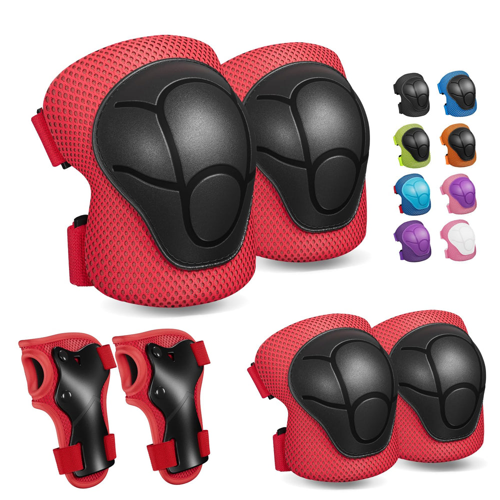 CKE red set front view showing all three protective pieces and visible PE shells