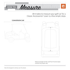 Classic Accessories roof fit and scale view demonstrating coverage for 60-inch roofs