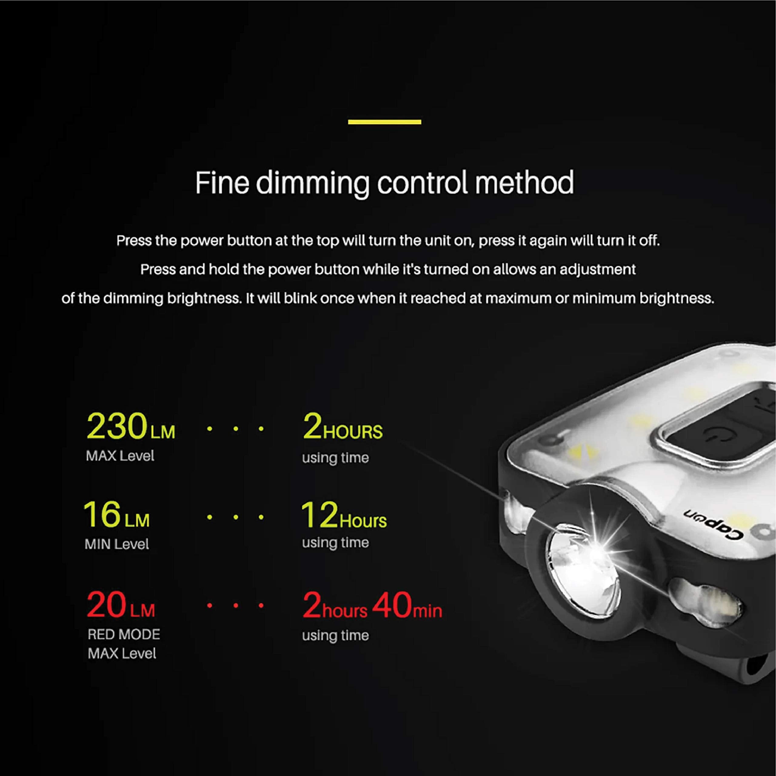 Claymore Capon 40B demonstrating flood versus focused beam, Claymore gives versatile lighting