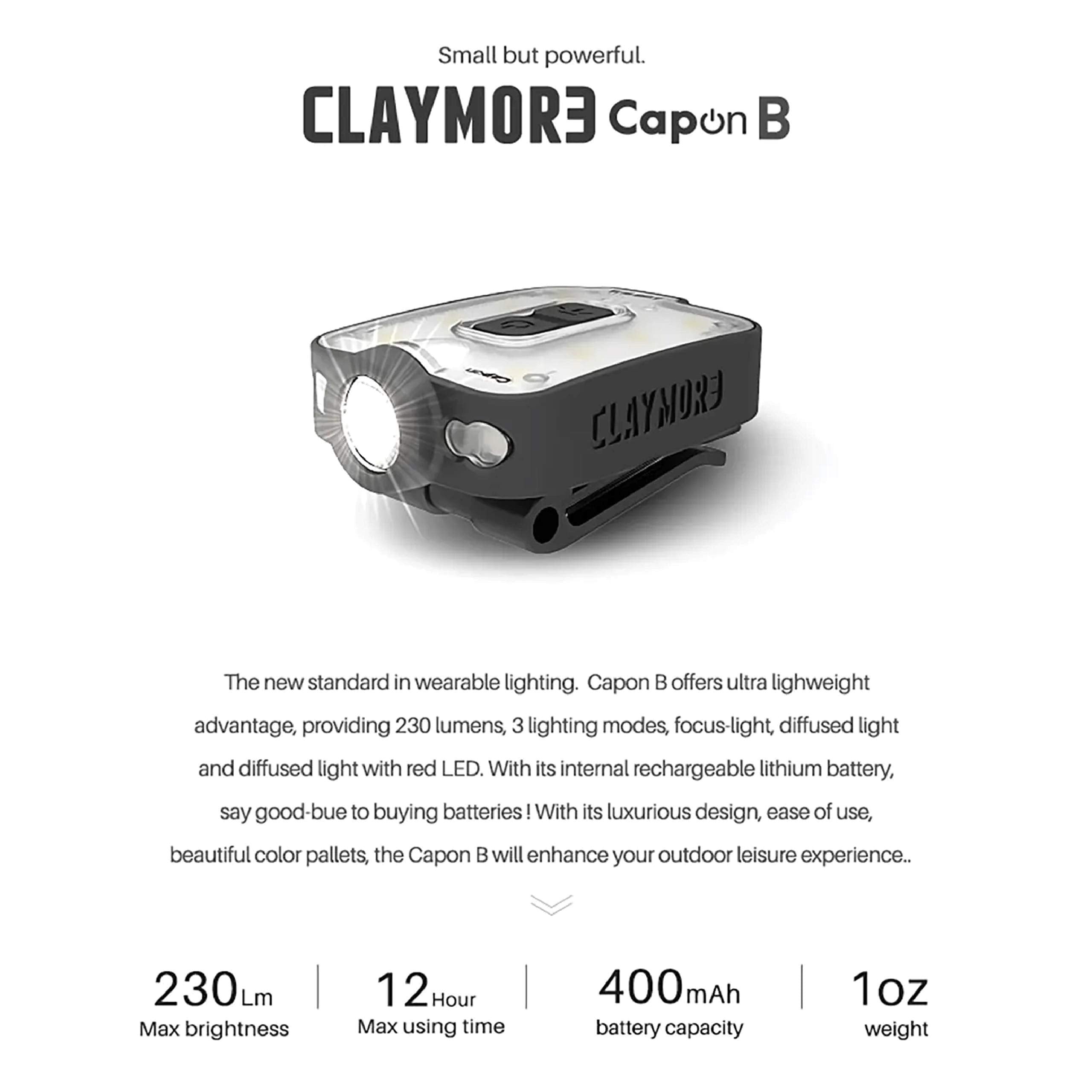 Claymore Capon 40B side profile tilted 90 degrees, adjustable beam for precise aiming