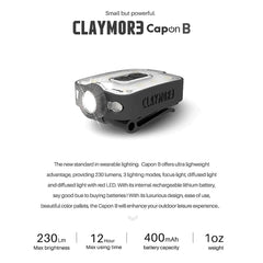 Claymore Capon 40B side profile tilted 90 degrees, adjustable beam for precise aiming