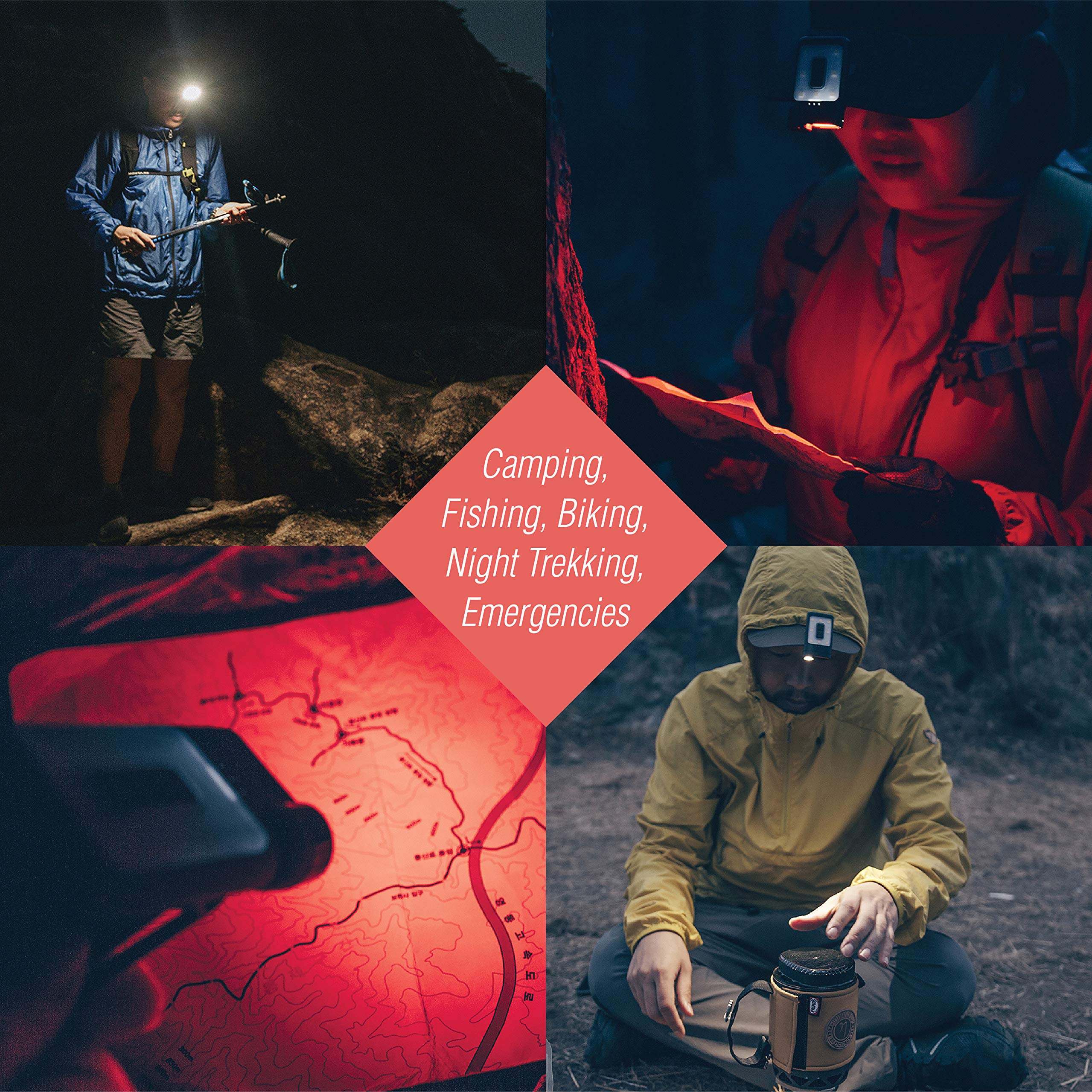Claymore Capon 65A+ LED beam demo illuminating trail, showing clear visibility benefit