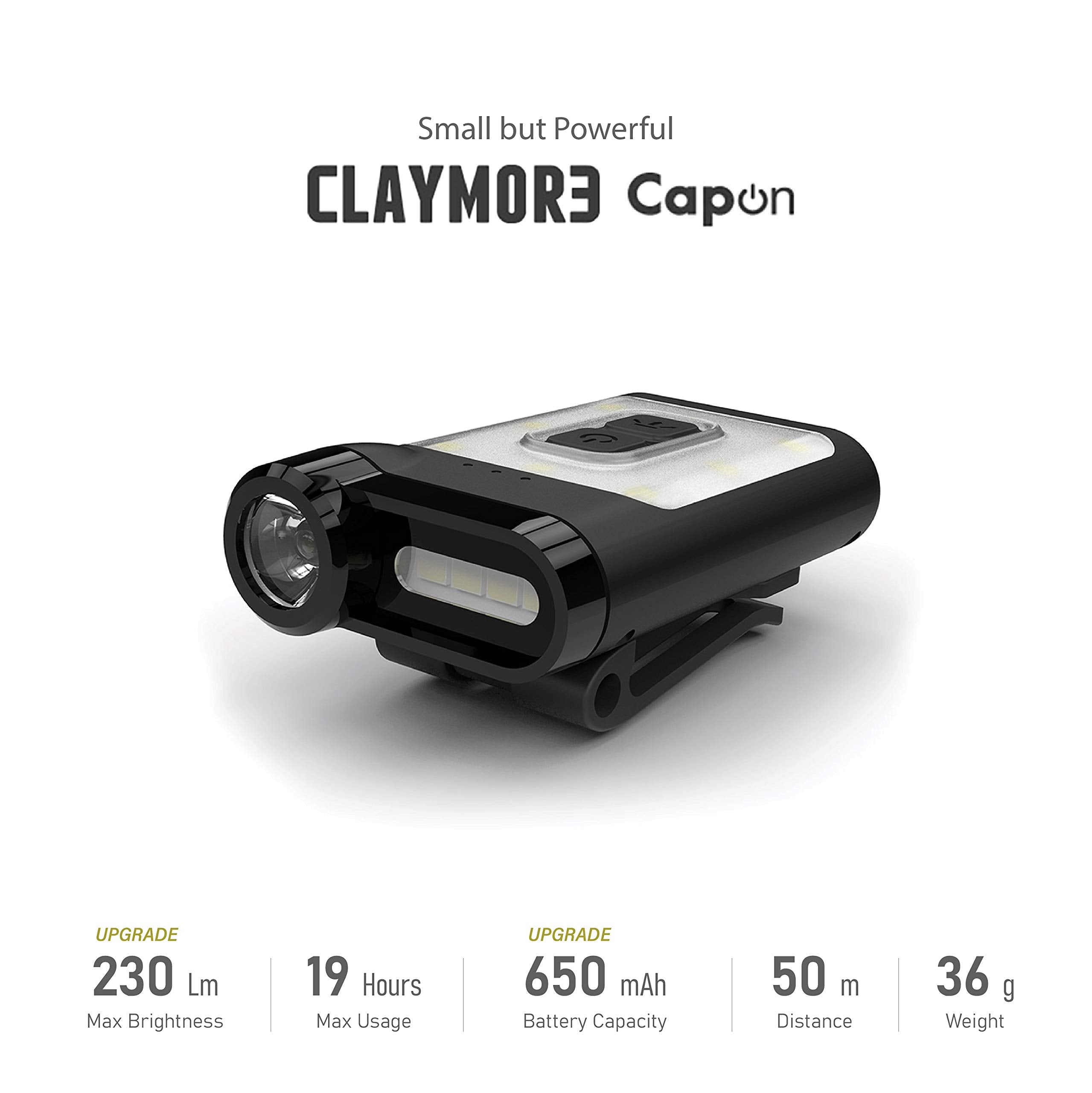Claymore Capon 65A+ side clip detail demonstrating secure hat and strap attachment benefit