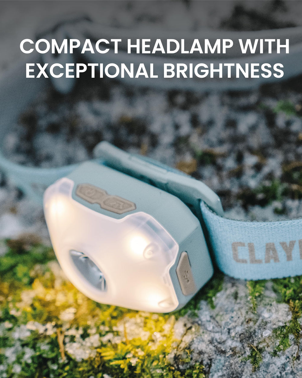 Claymore HEADY2 headband and strap setup showing comfortable hands-free wearing