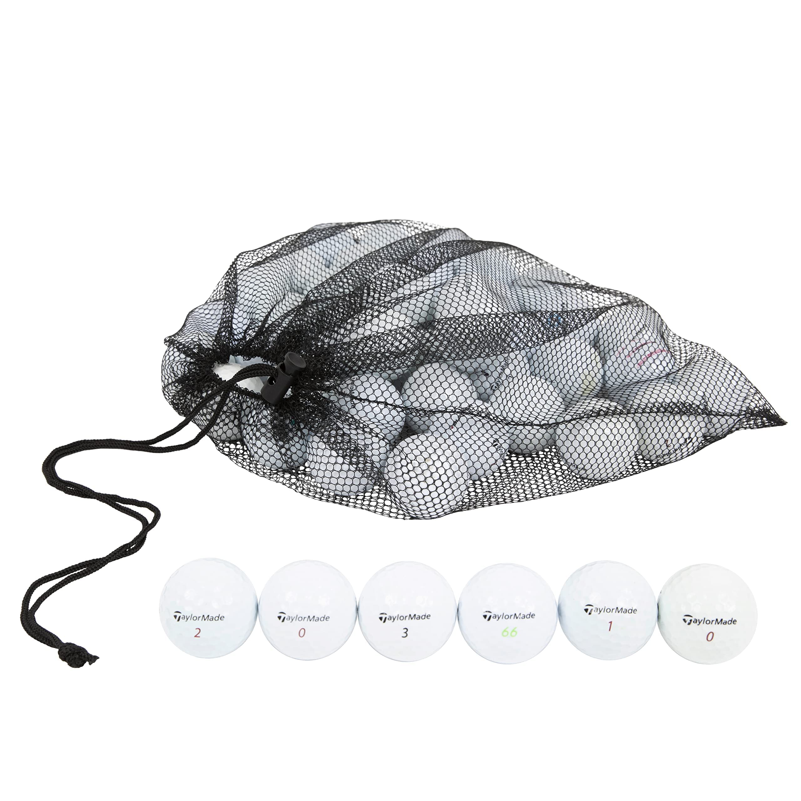 Clean Green Golf Balls front pack showing 48-count and reusable mesh bag benefit