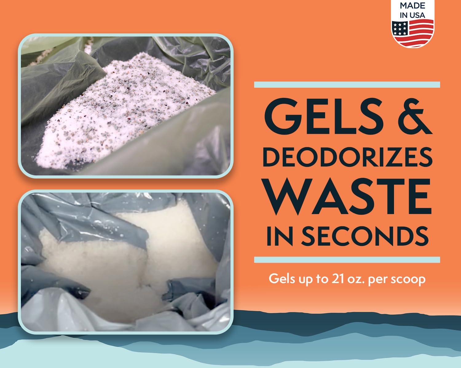 Cleanwaste powder texture close-up illustrating fine absorbent particles and quick action