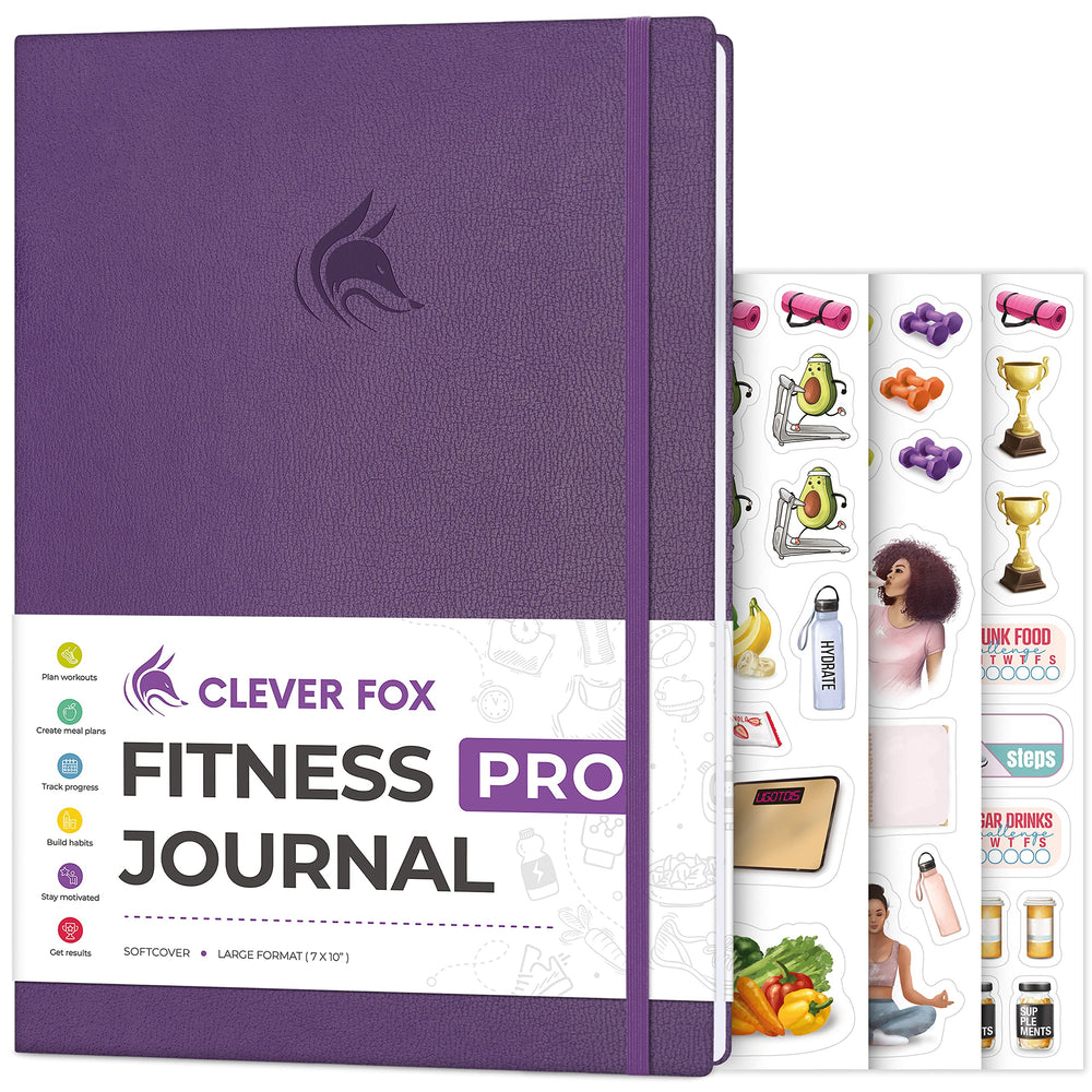 Clever Fox purple cover front view showing durable eco-leather and elastic closure for portability