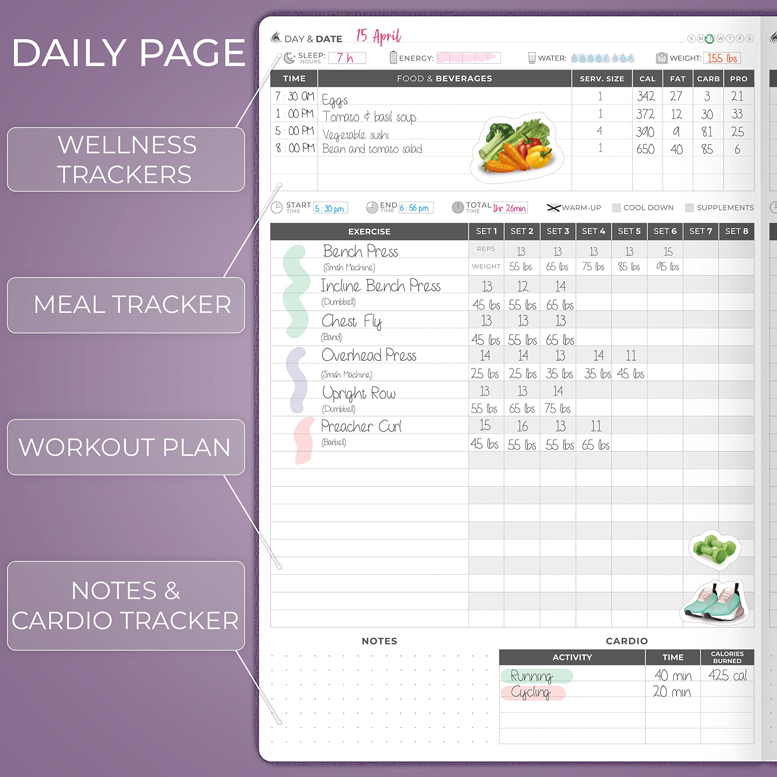 Clever Fox meal planning pages with tear-off grocery list to streamline shopping and meal prep