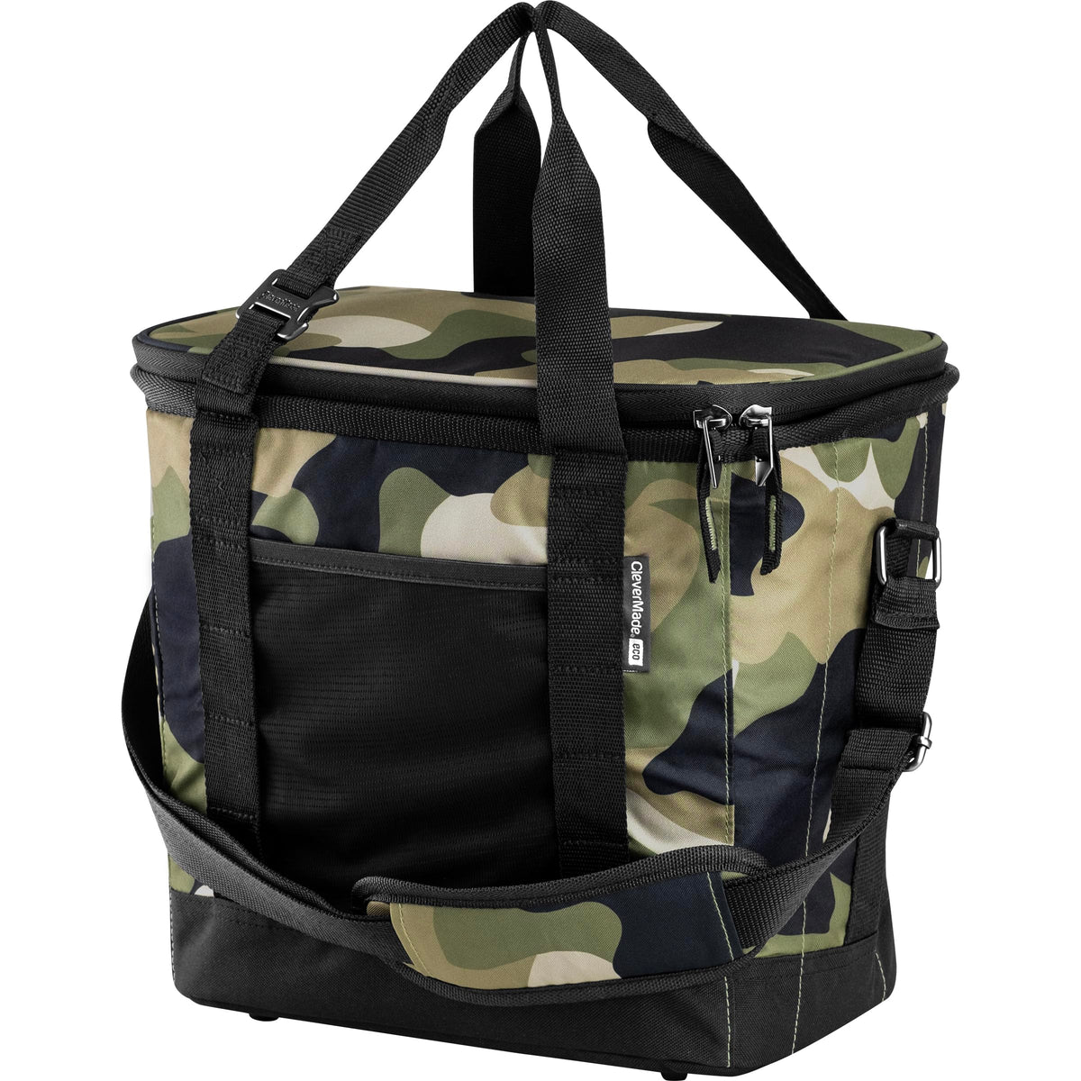 CleverMade Tahoe front view camo showing compact, portable cooler