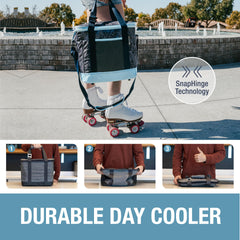CleverMade Tahoe on beach in use keeping drinks chilled
