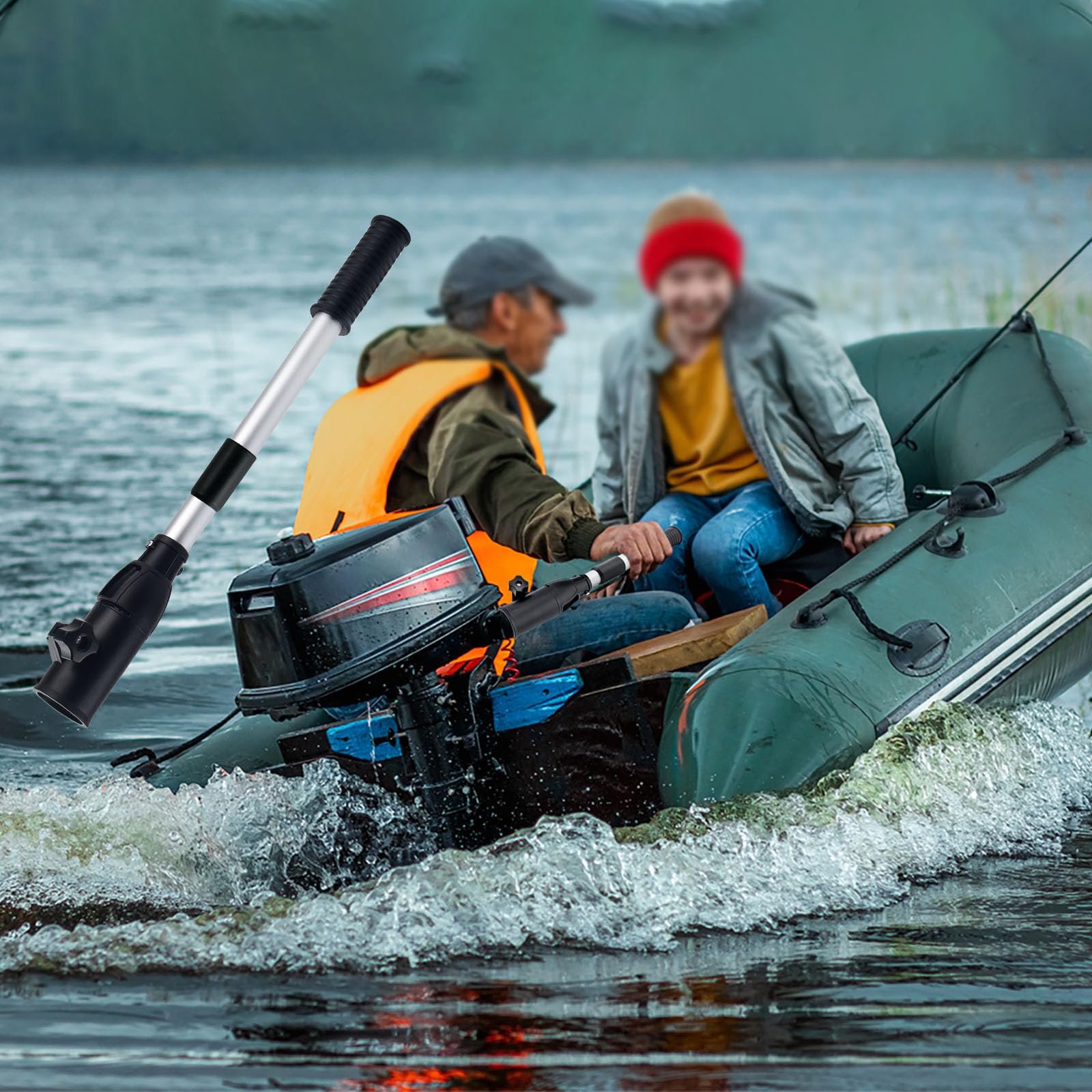CLGMarine extended length on outboard demonstrating improved reach and control
