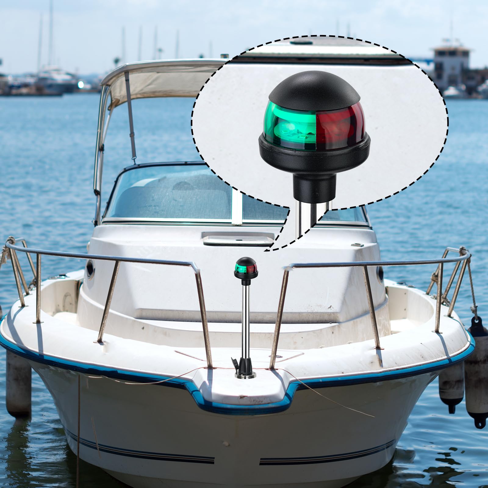 CLGMarine installed on a boat bow illustrating correct positioning and improved navigation
