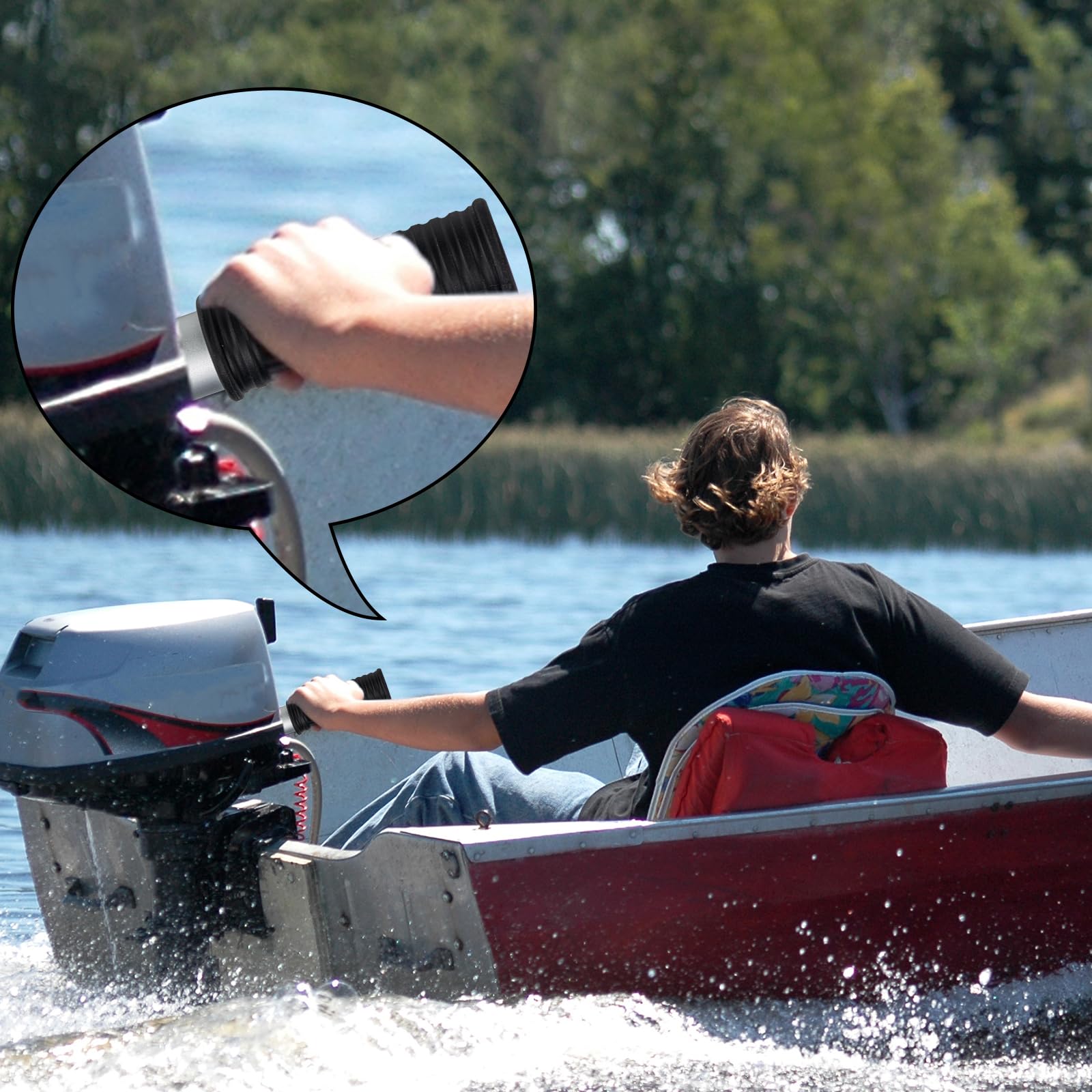 CLGMarine installed on a small boat in use giving better steering clearance