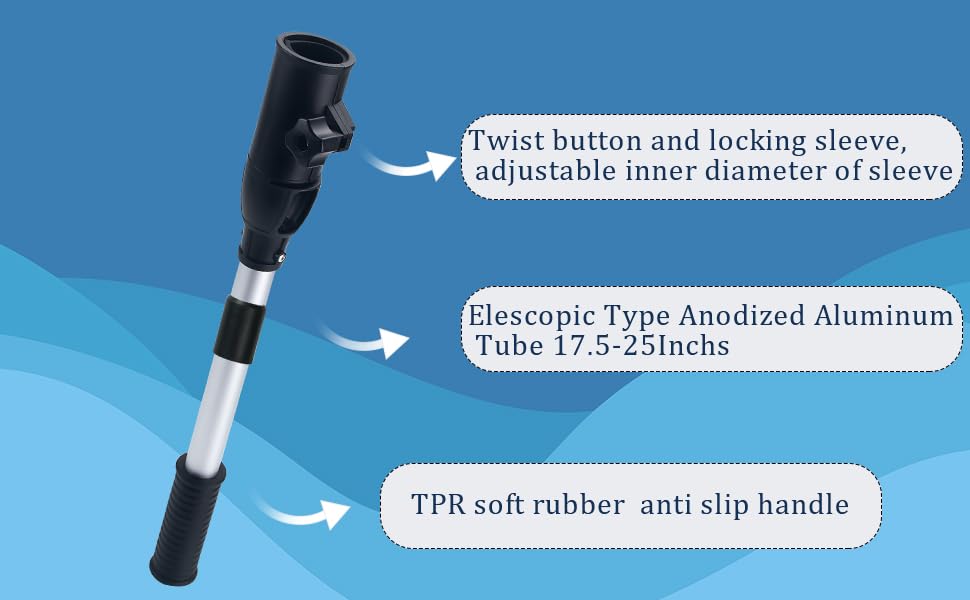 CLGMarine beside ruler showing 17.5 to 24.6 inch adjustable range and scale