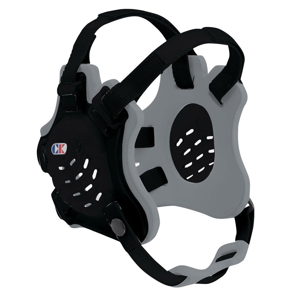 Cliff Keen Tornado front view black silver black shows secure fit and pro look