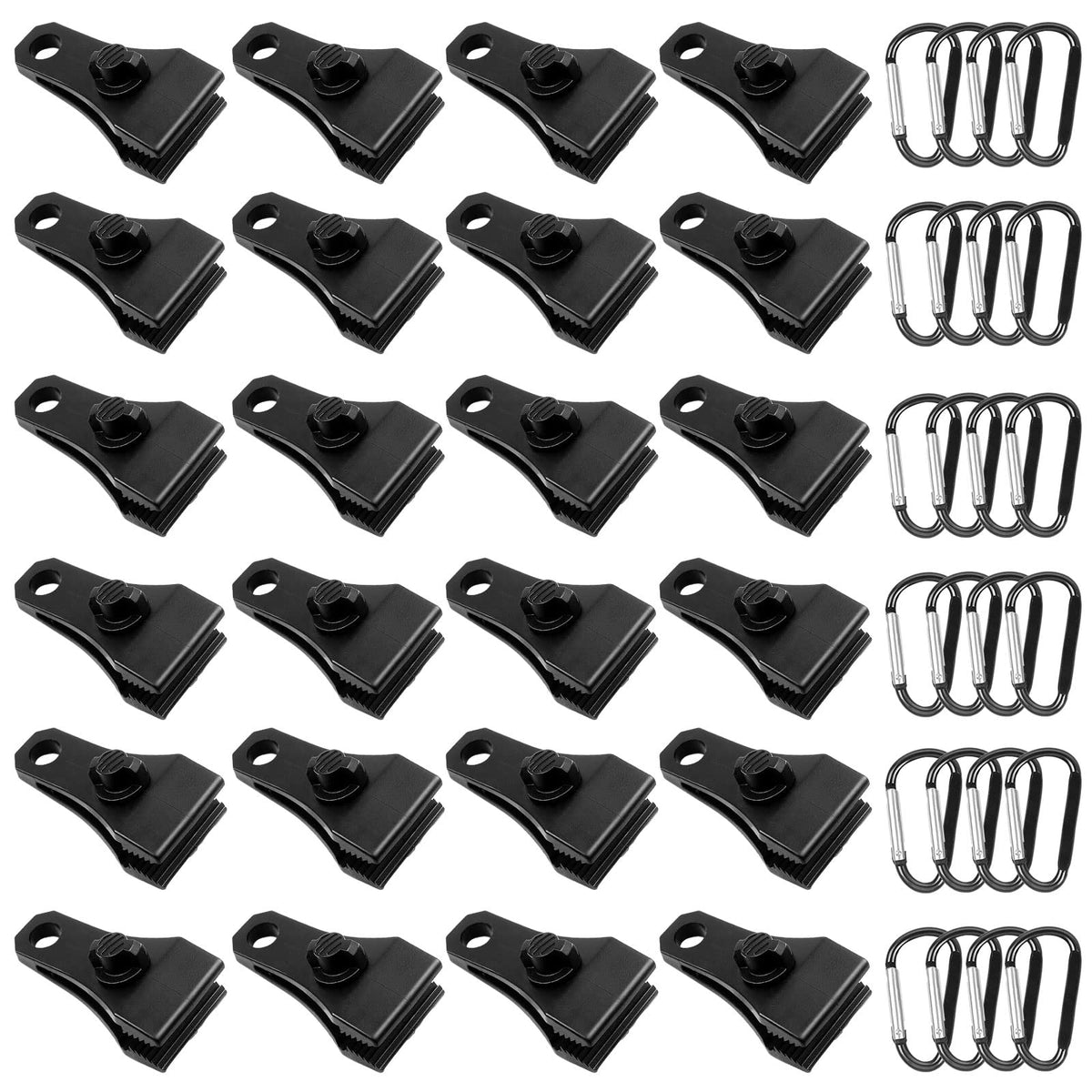 CLIO front packaging showing 24-pack clips and carabiners for reliable storage
