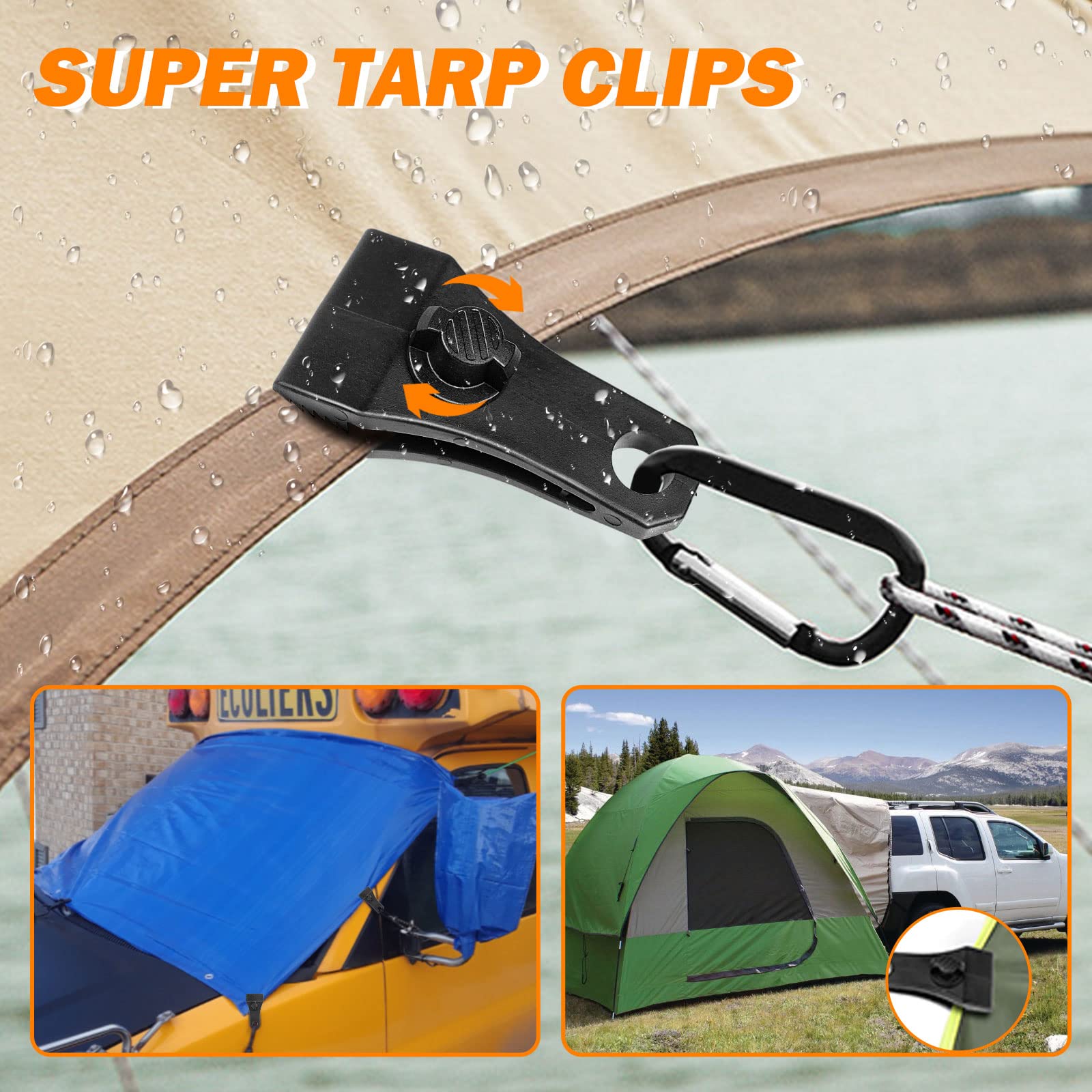 CLIO clip beside carabiner for scale showing compact heavy-duty kit