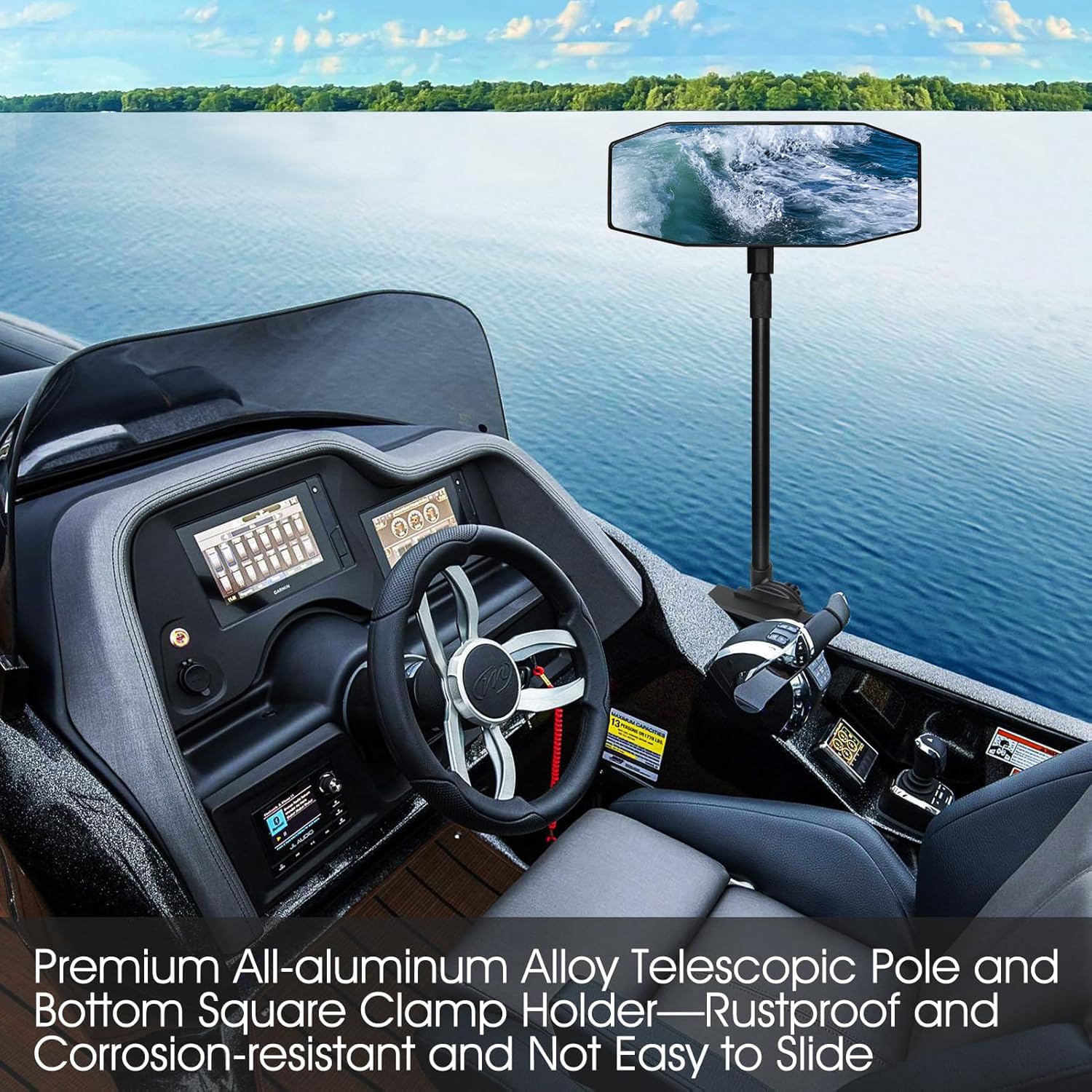 CLLOMAGY lifestyle shot on pontoon deck for better passenger monitoring