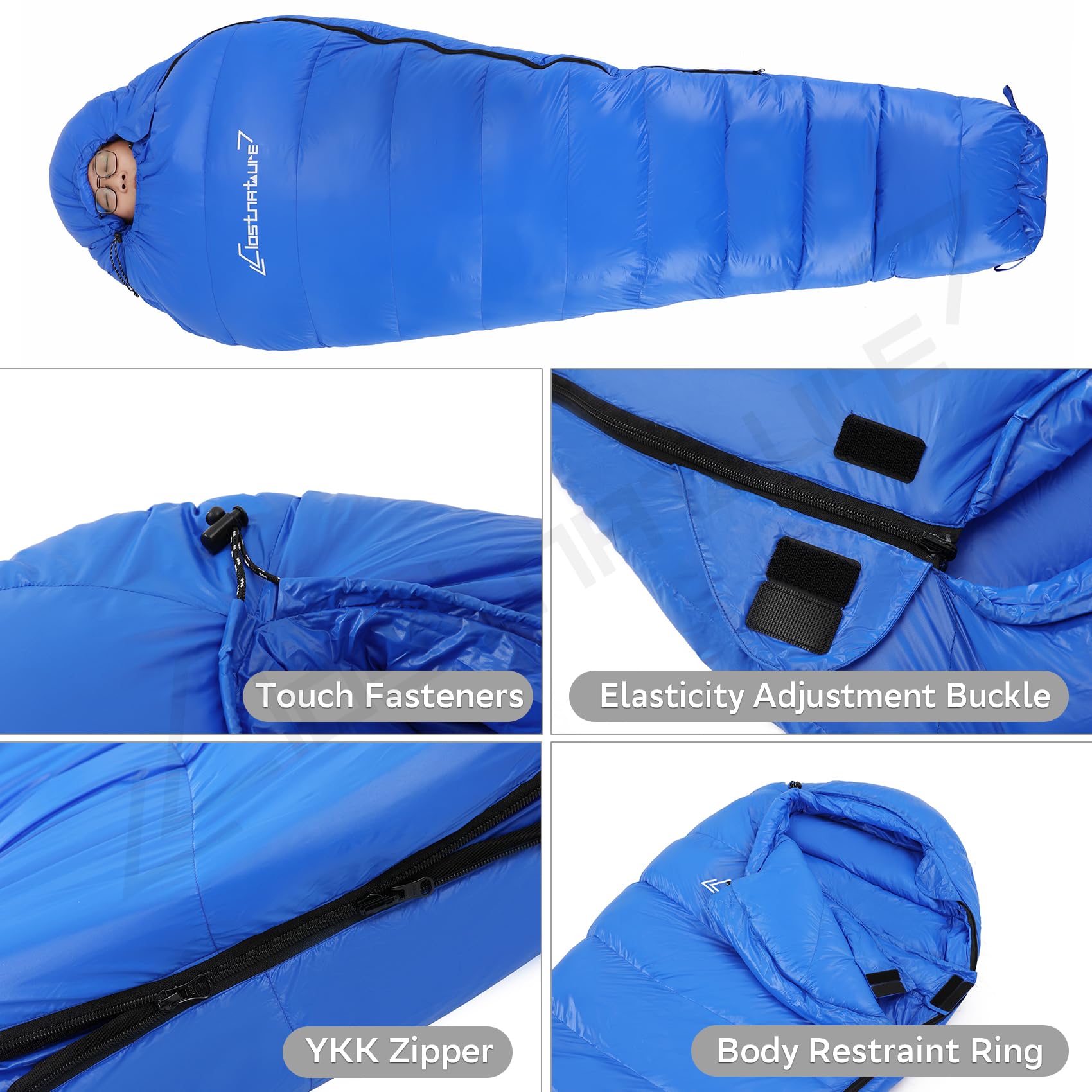 Clostnature interior down loft detail and channels maintaining even insulation