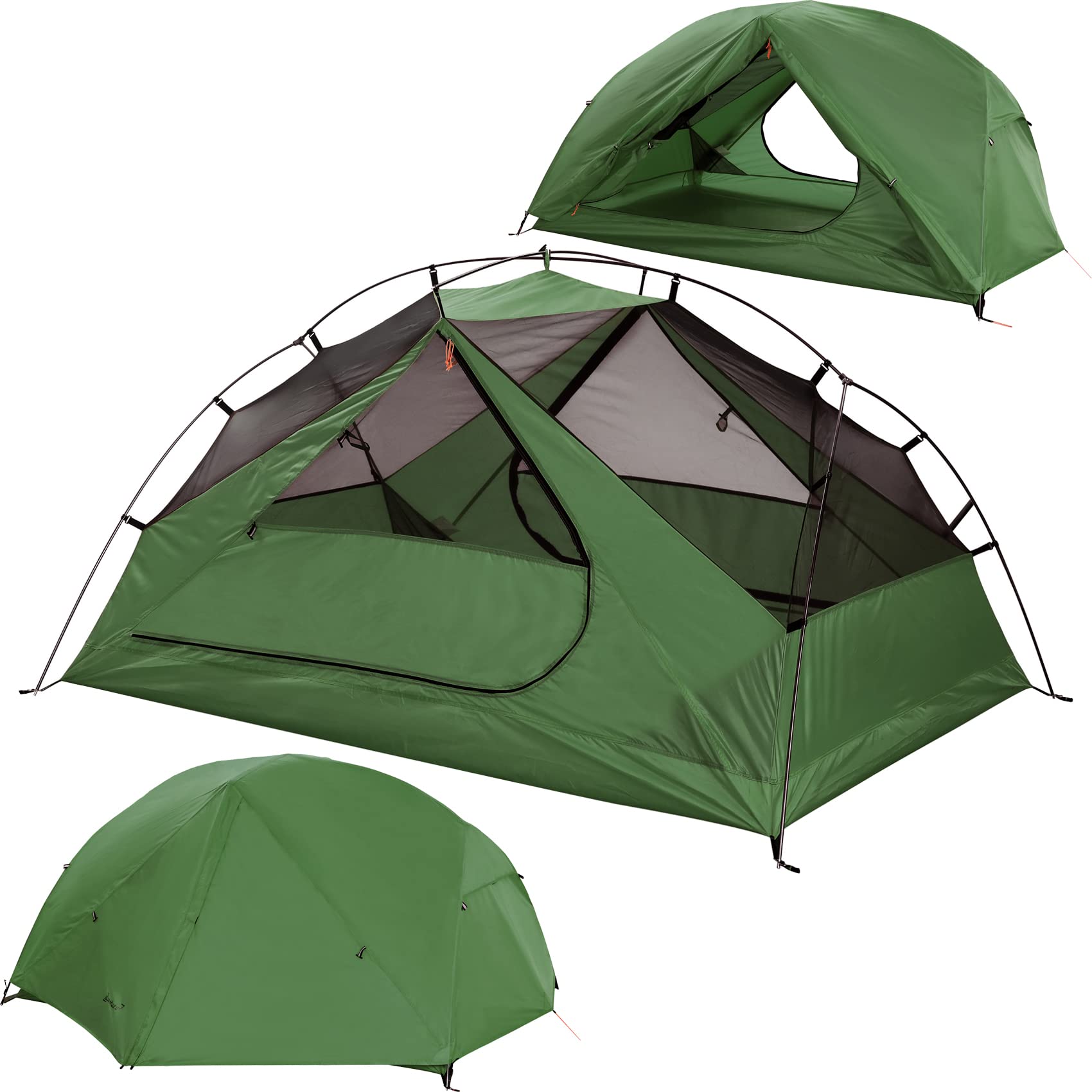 Clostnature front view pitched tent showing roomy interior and shelter