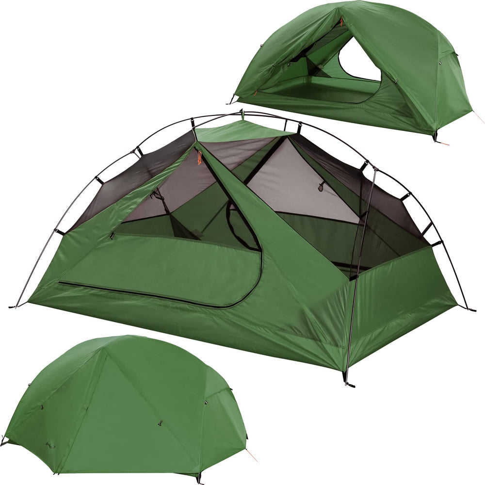 Clostnature front view pitched tent showing roomy interior and shelter