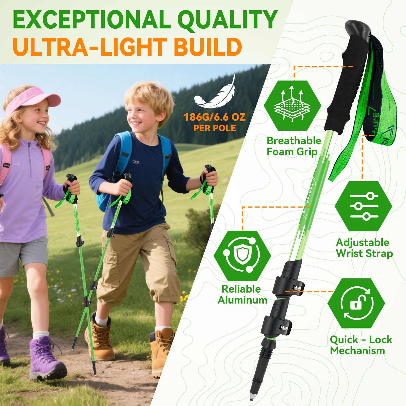 Clostnature quick-flip locking mechanism, enables fast secure height adjustments
