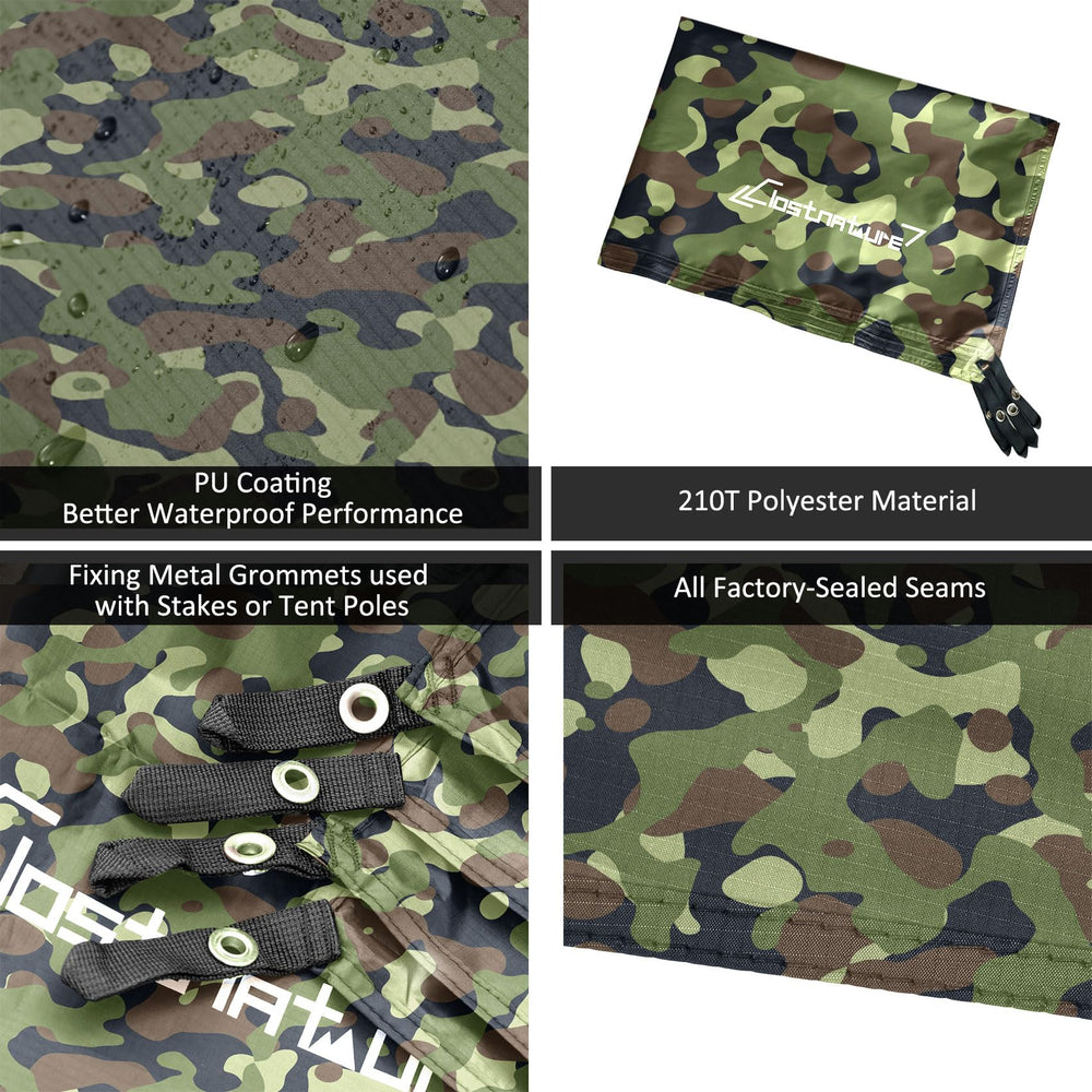 Clostnature footprint folded in drawstring bag for lightweight, compact carrying