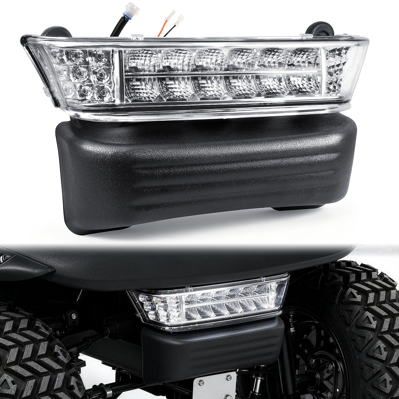 CLUBRALLY front assembly overview showing full headlight and bumper, improves visibility