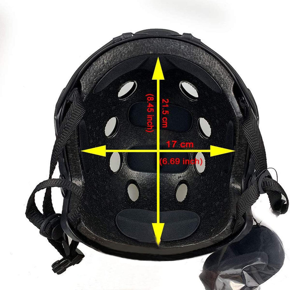 CMAIR4U helmet next to ruler demonstrating size and scale