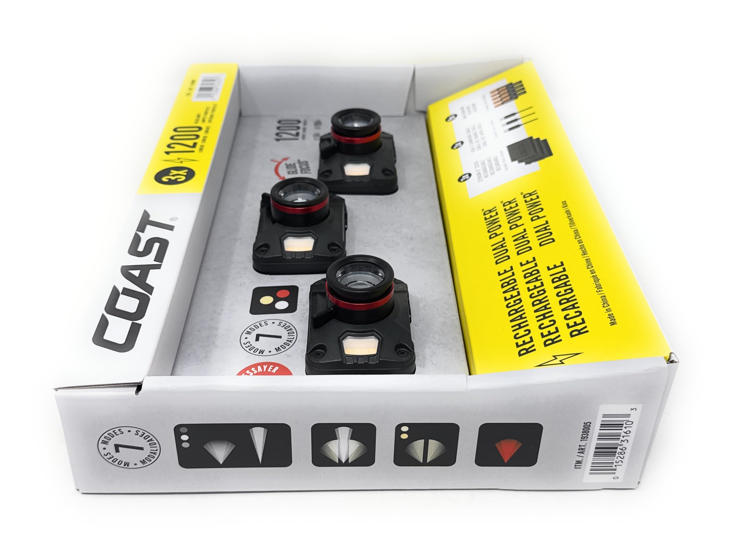 COAST CH1000R showing spot versus flood beam modes for versatile visibility