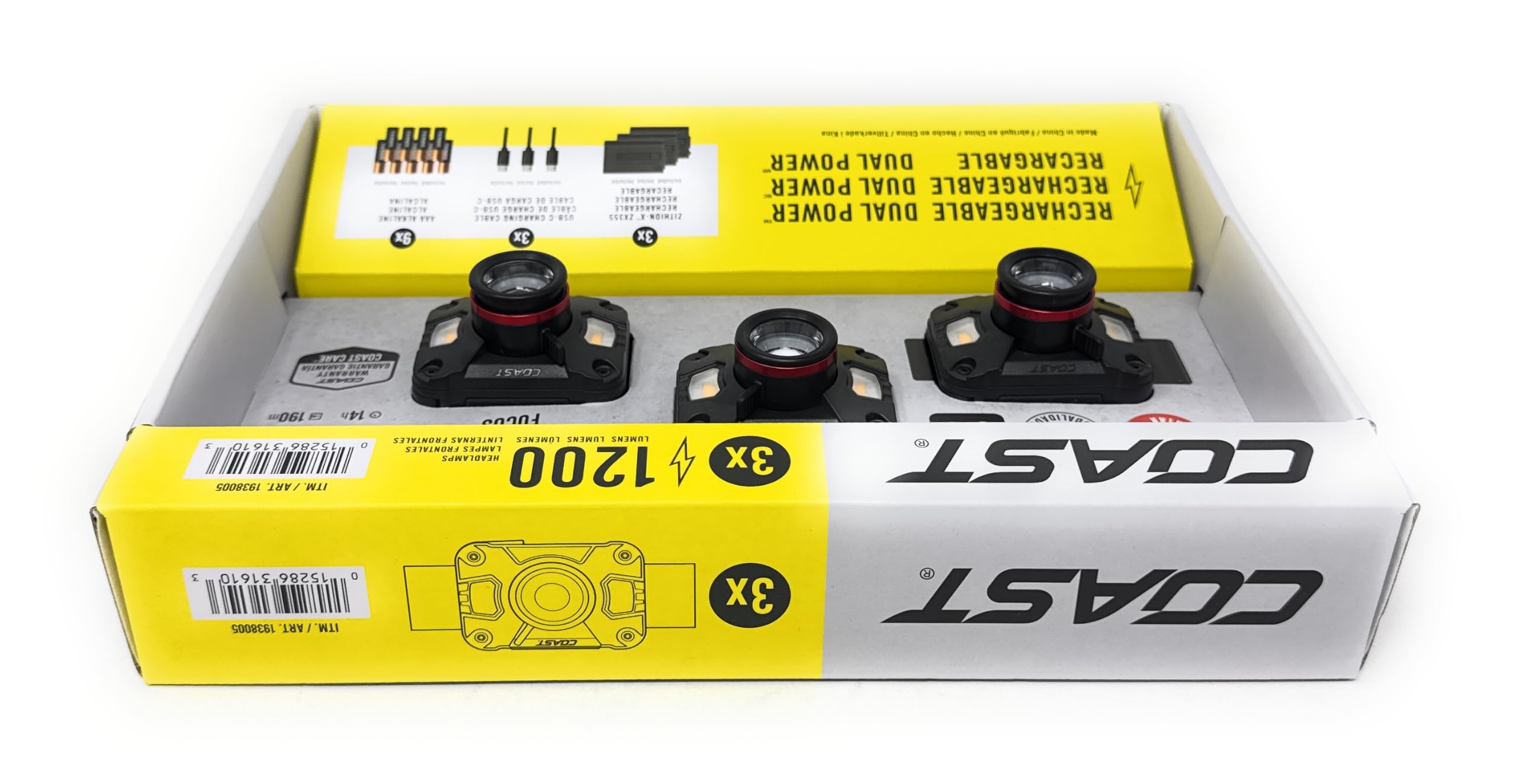 COAST CH1000R three-pack boxed packaging highlighting value and readiness
