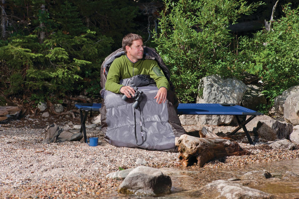 Coleman sleeping bag inside a tent demonstrating warmth and comfort on cold nights