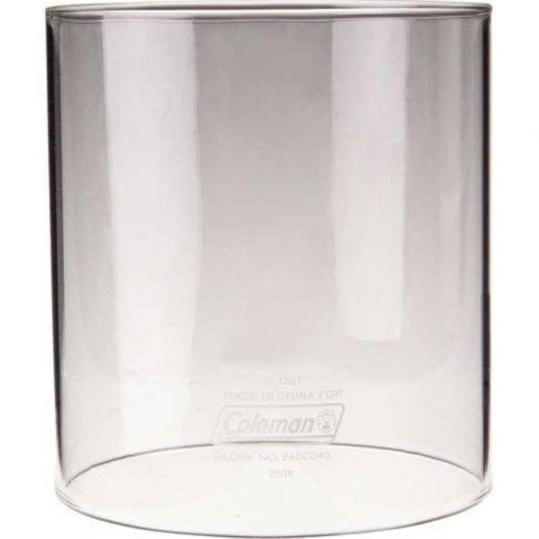 Coleman clear straight globe front view showing clear glass and restored brightness