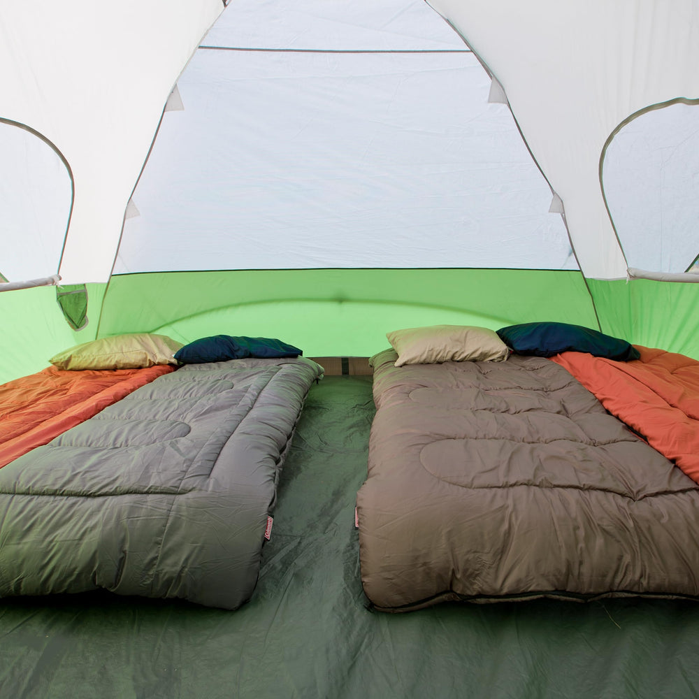Coleman interior showing headroom and pockets for comfortable organized camping
