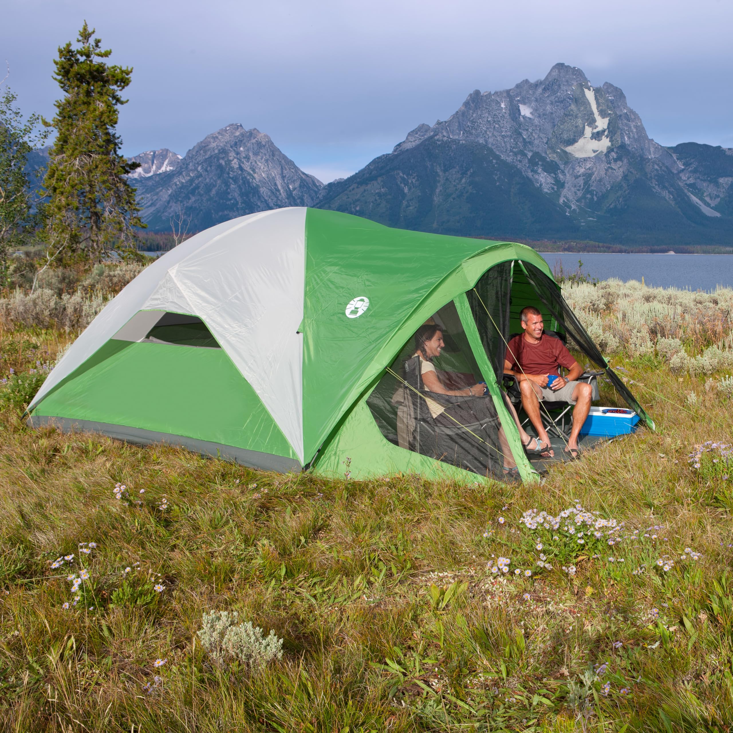 Coleman packed tent in carry bag for easy transport and storage
