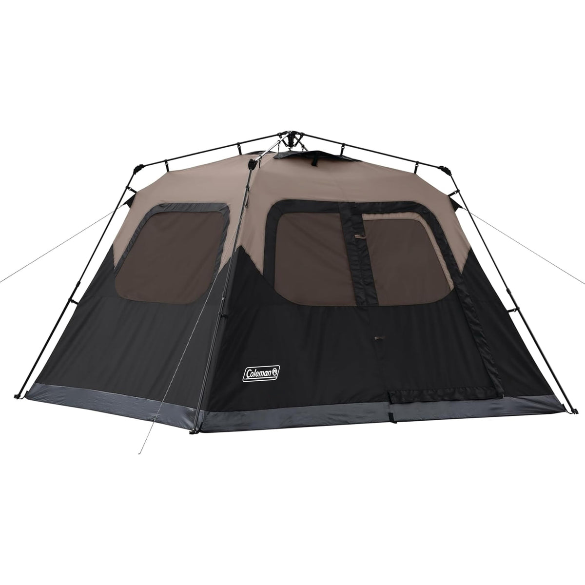 Coleman instant tent front view showing roomy doorway and quick setup benefit