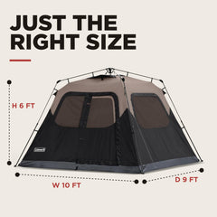 Coleman instant tent vented rainfly close-up showing weather protection benefit