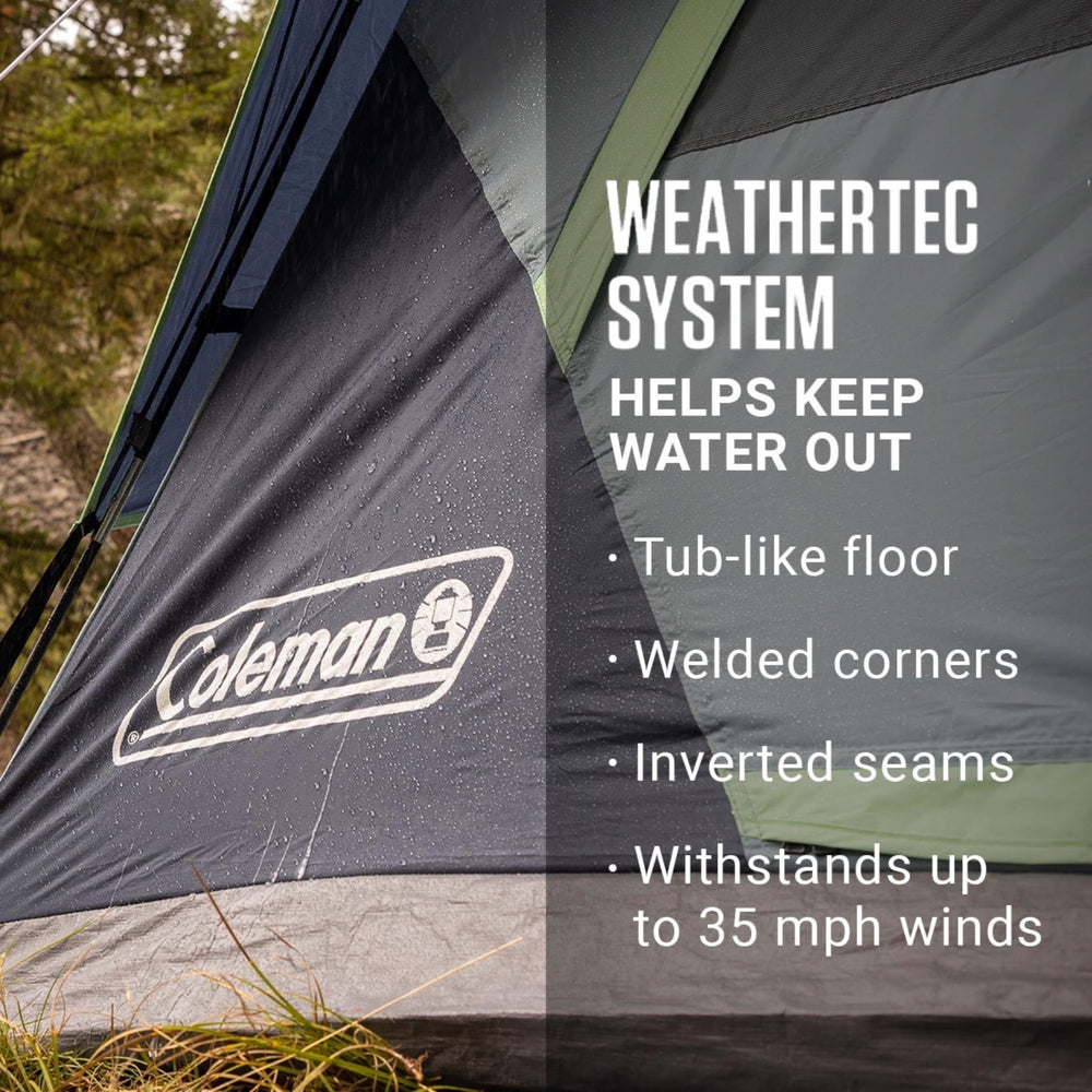 Coleman Skydome pre-attached poles for fast setup and less assembly time